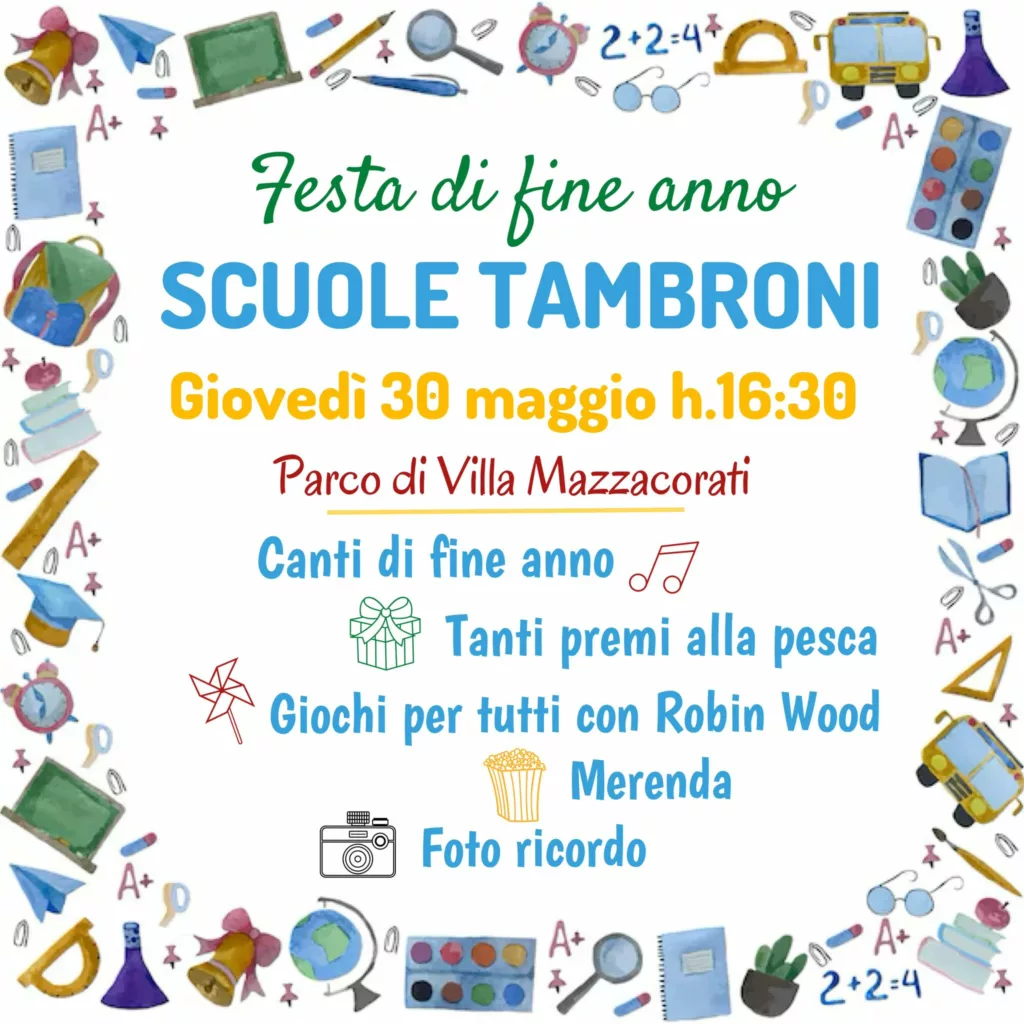Locandina Festa fine anno Primaria Tambroni